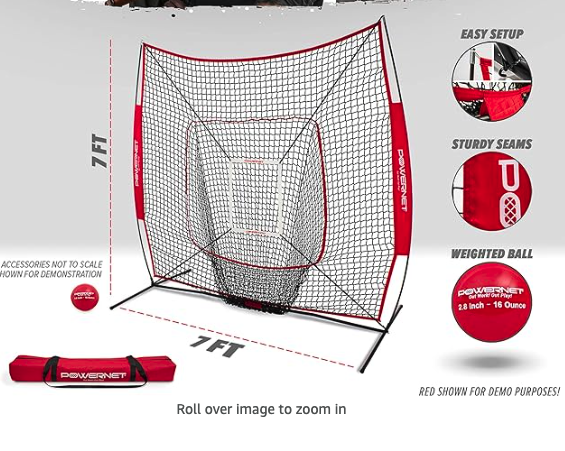 PowerNet DLX Baseball Net 7x7 Black