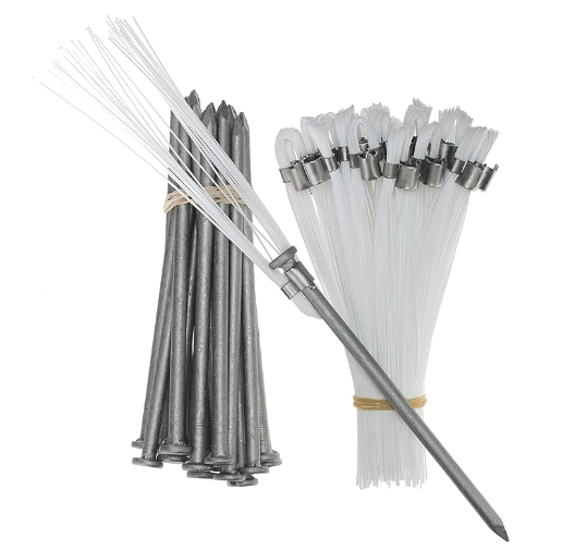 White 6" Whisker Marker w/nail (25 pieces)